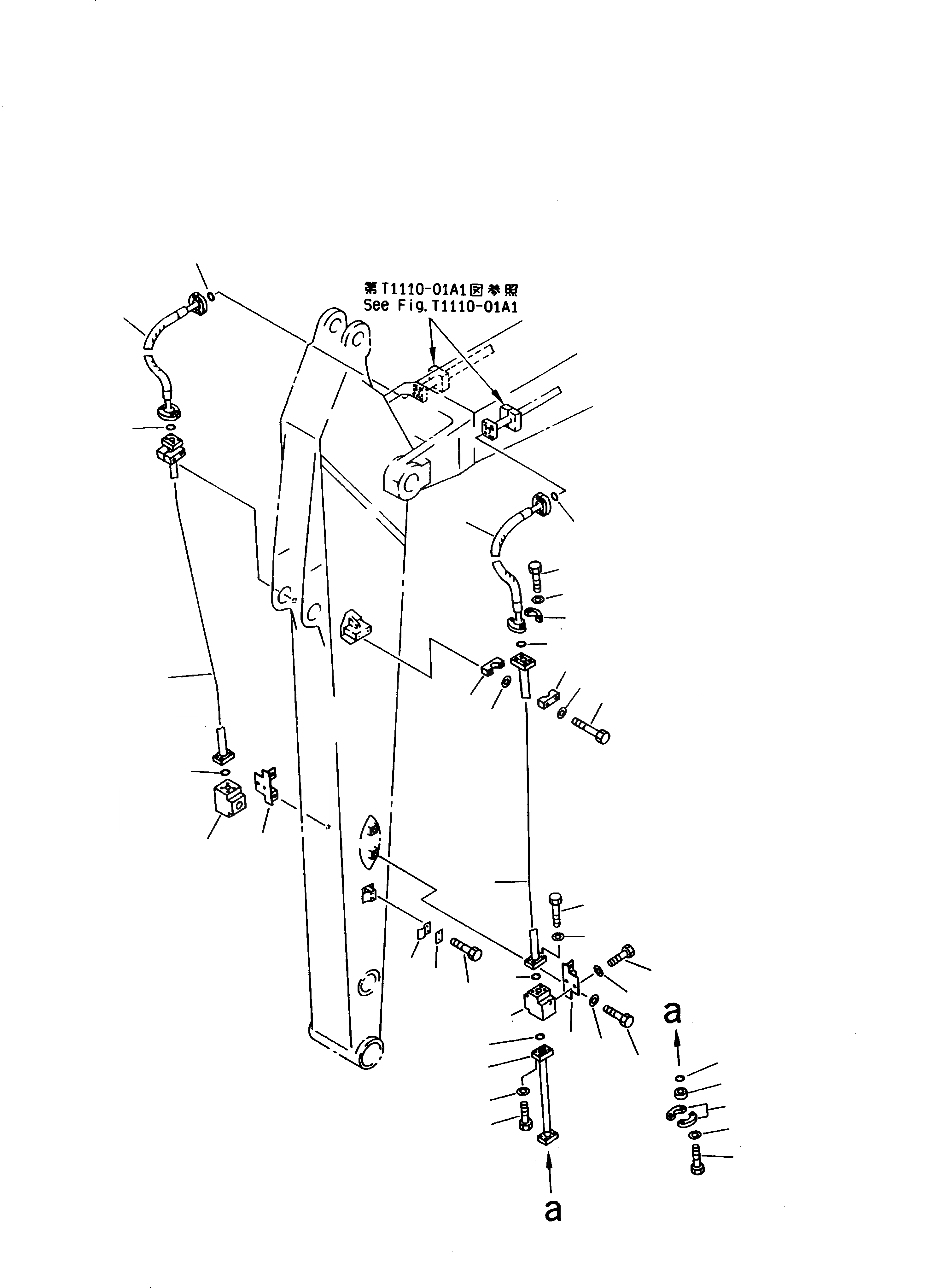 Схема запчастей Komatsu PC240LC-6K - РУКОЯТЬ (.M) (ДОПОЛН. ГИДРОЛИНИЯ)(№K-K999) РАБОЧЕЕ ОБОРУДОВАНИЕ