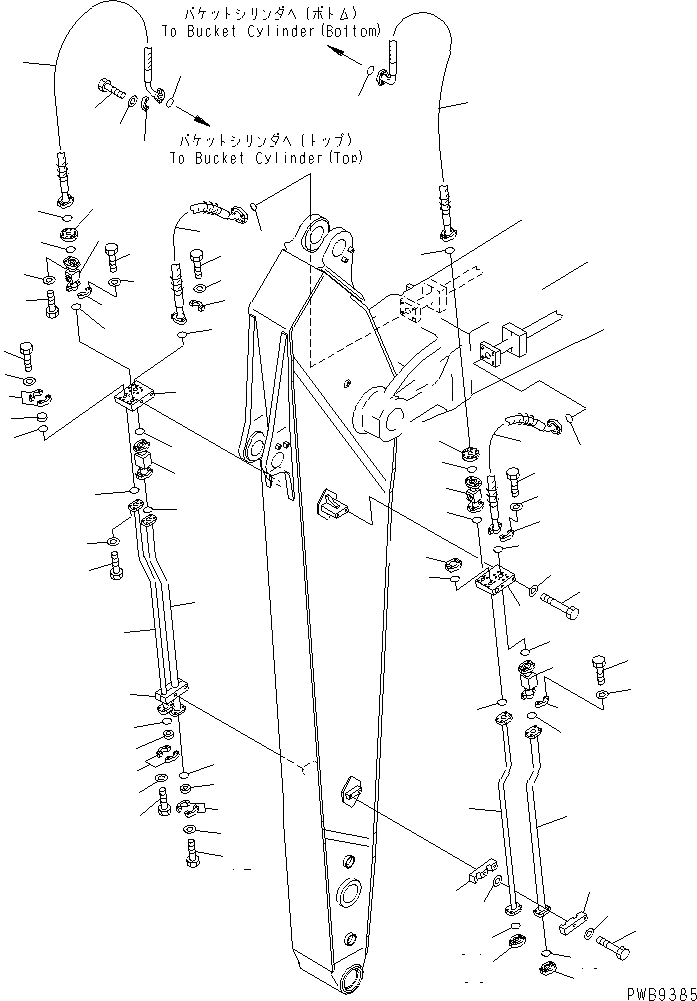 Схема запчастей Komatsu PC240LC-6K - РУКОЯТЬ (.M) (ДОПОЛН. ГИДРОЛИНИЯ) (ГРЕЙФЕРН. ЛИНИЯ)(№K-K) РАБОЧЕЕ ОБОРУДОВАНИЕ