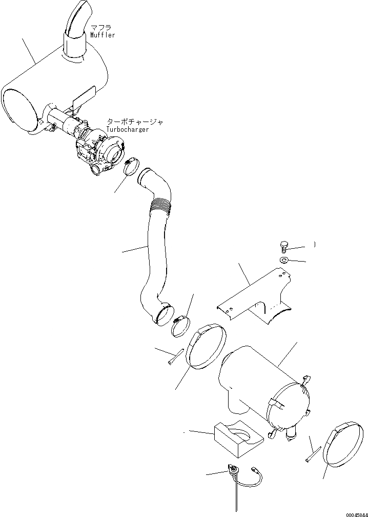 Схема запчастей Komatsu PC240LC-8K - ВОЗДУХООЧИСТИТЕЛЬ СОЕДИНИТЕЛЬН. ЧАСТИ B КОМПОНЕНТЫ ДВИГАТЕЛЯ