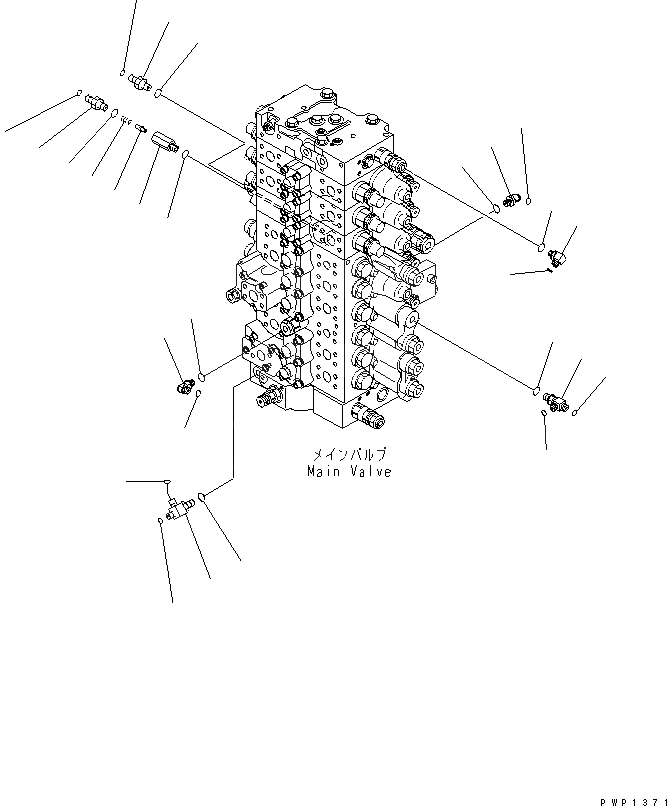 Схема запчастей Komatsu PC240LC-8K - ОСНОВН. КЛАПАН (СОЕДИНИТЕЛЬН. ЧАСТИ) (/) (ДЛЯ 2-СЕКЦИОНН. СТРЕЛЫ) ( АКТУАТОР) H ГИДРАВЛИКА