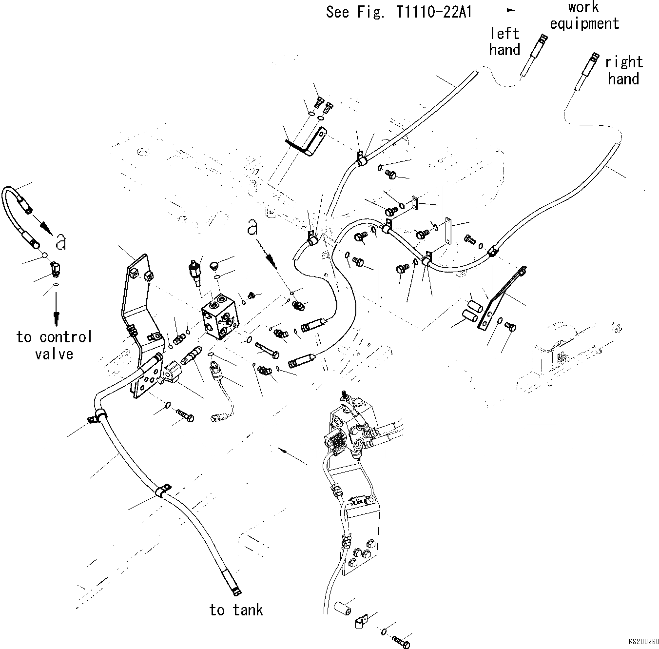 Схема запчастей Komatsu PC240LC-8K - БЫСТРОСЪЕМН. МЕХ-М КЛАПАН (2-СЕКЦИОНН. СТРЕЛА) (ШАССИ) H ГИДРАВЛИКА