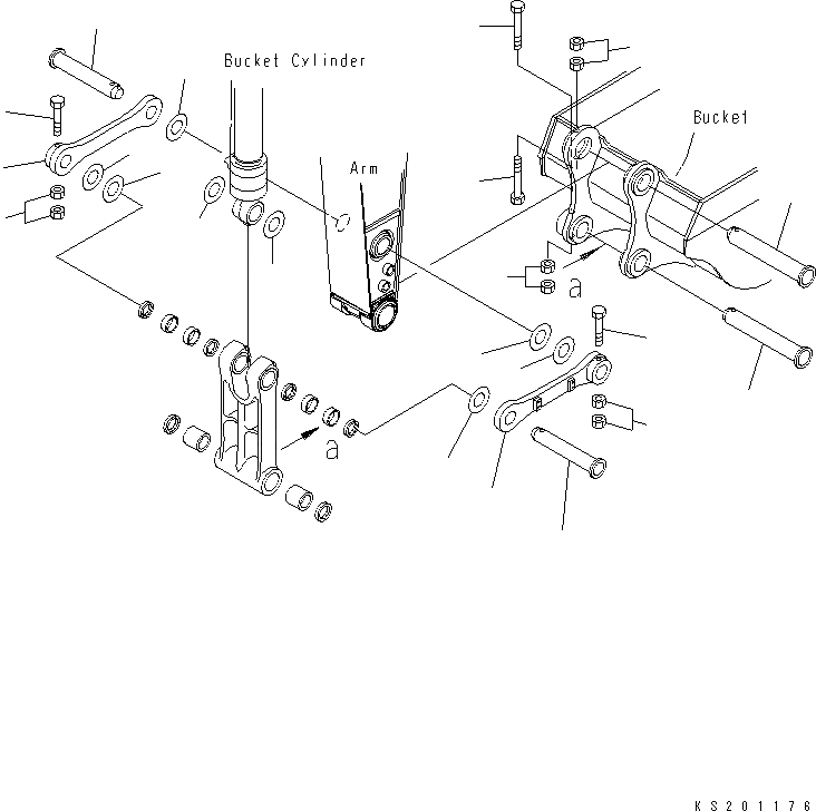 Схема запчастей Komatsu PC240LC-8K - РУКОЯТЬ (СОЕДИНЕНИЕ КОВША) (№K-) T РАБОЧЕЕ ОБОРУДОВАНИЕ