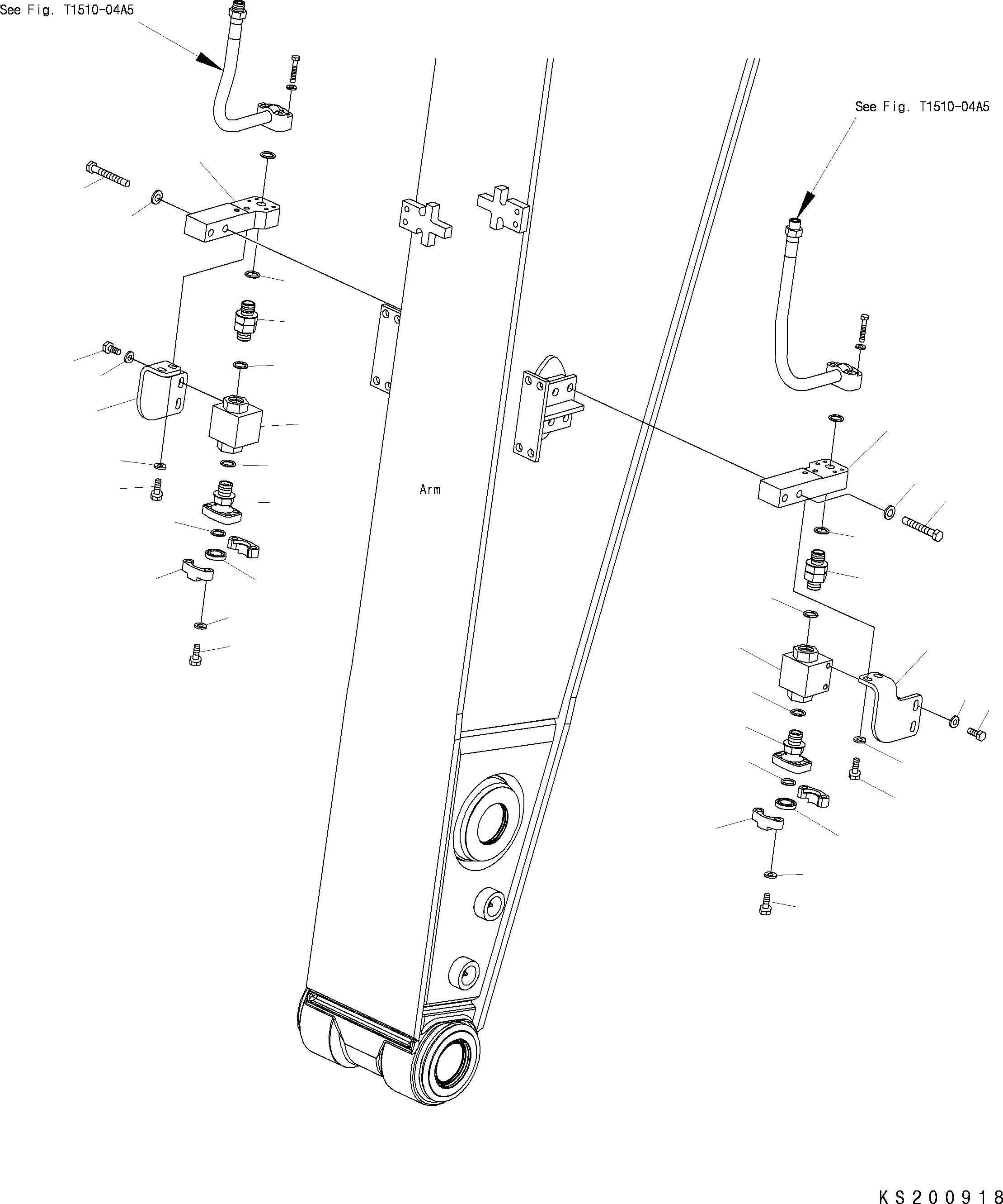Схема запчастей Komatsu PC240LC-8K - -НАВЕСНОЕ ОБОРУД-Е (/) (ДЛЯ .M РУКОЯТЬ) T РАБОЧЕЕ ОБОРУДОВАНИЕ