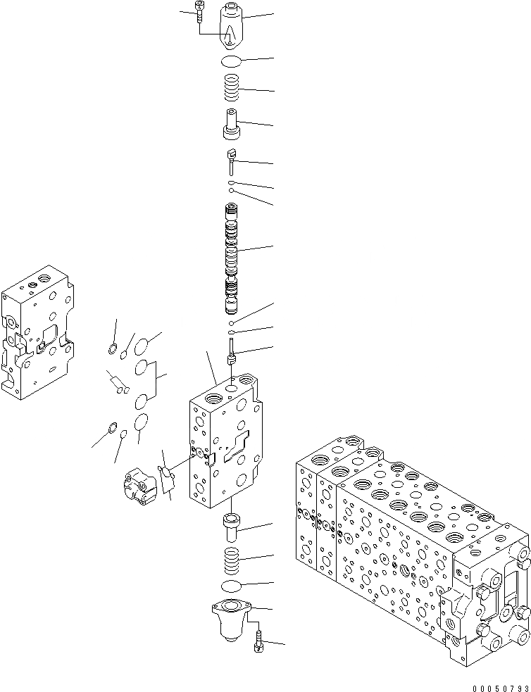 Схема запчастей Komatsu PC240LC-8K - ОСНОВН. КЛАПАН (ДЛЯ 2-СЕКЦИОНН. СТРЕЛЫ) ( АКТУАТОР) (/) Y ОСНОВН. КОМПОНЕНТЫ И РЕМКОМПЛЕКТЫ