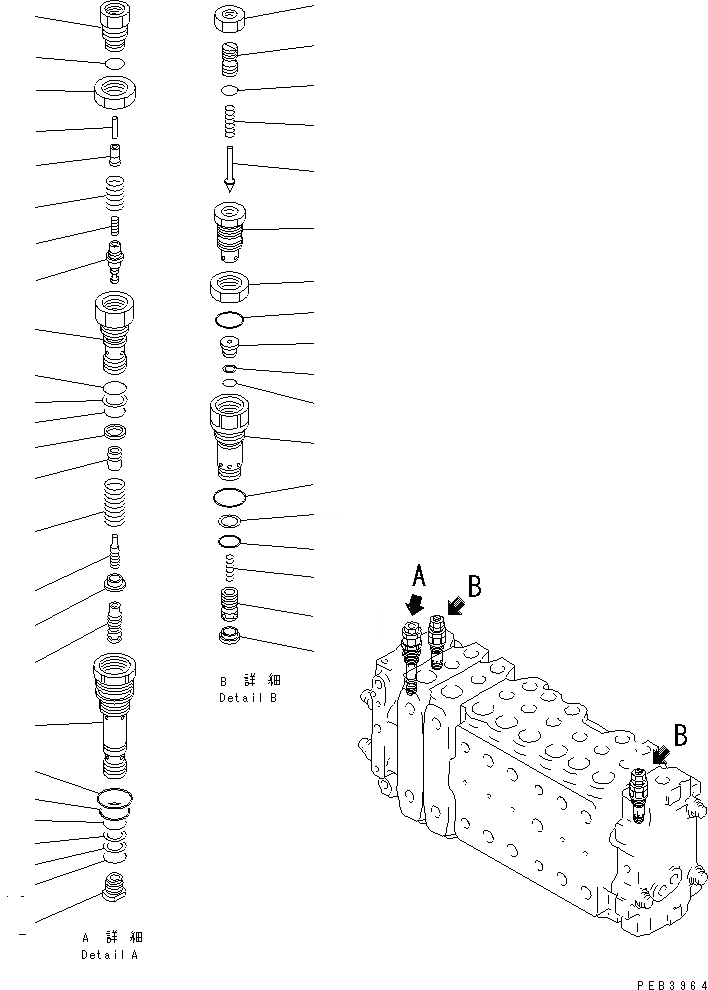 Схема запчастей Komatsu PC240NLC-6K - ОСНОВН. КЛАПАН (-АКТУАТОР) (7/)(№K-K999) ГИДРАВЛИКА