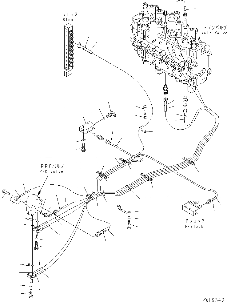 Схема запчастей Komatsu PC240NLC-6K - PPC ЛИНИЯ ХОДА(№K-) КАБИНА ОПЕРАТОРА И СИСТЕМА УПРАВЛЕНИЯ