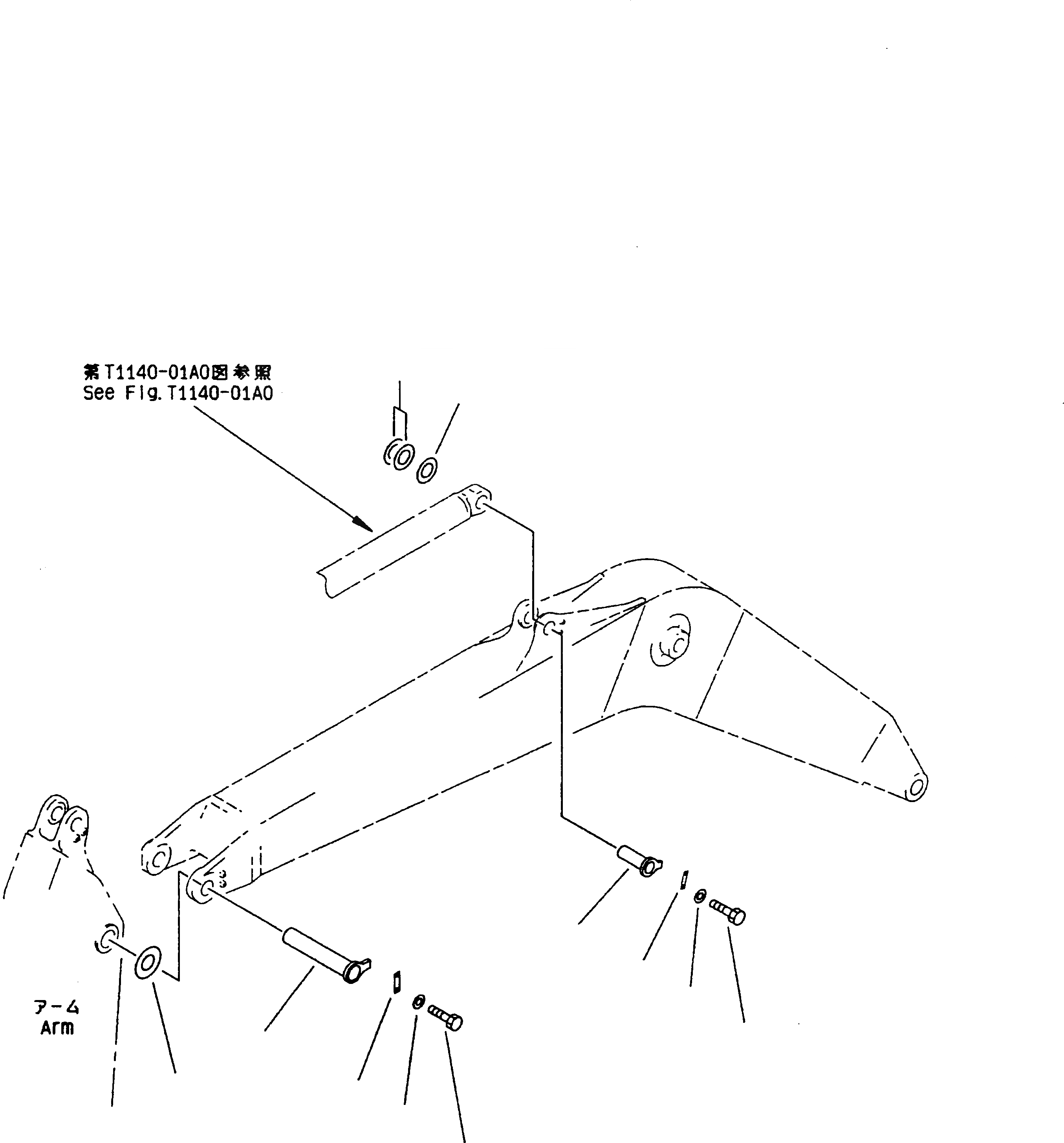 Схема запчастей Komatsu PC240NLC-6K - СТРЕЛА (ВЕРХН. ПАЛЕЦ И НИЖН. ПАЛЕЦ) РАБОЧЕЕ ОБОРУДОВАНИЕ