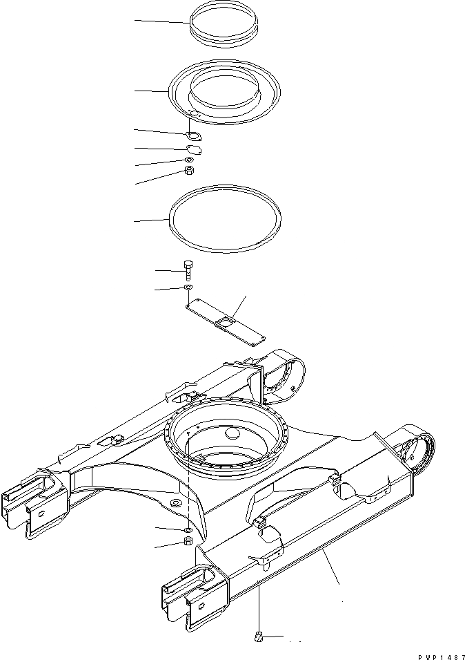 Схема запчастей Komatsu PC240NLC-7K - ГУСЕНИЧНАЯ РАМА (ДЛЯ ПОЛН. ОПОРНЫЙ КАТОК GIARD) (NLC) ХОДОВАЯ