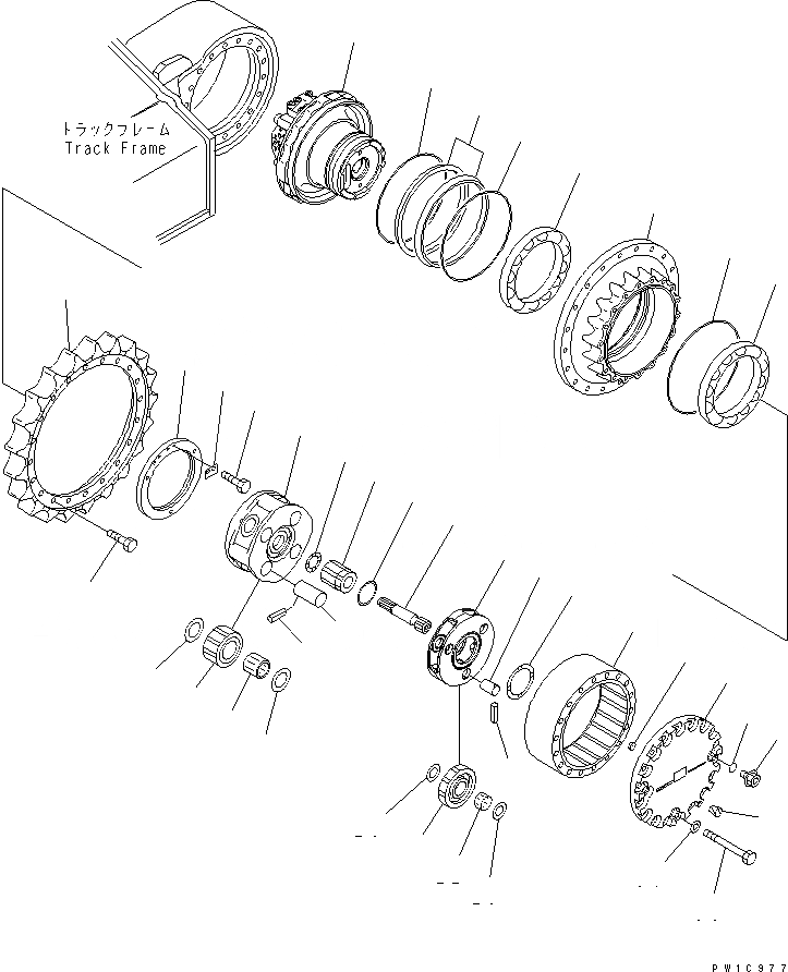 Схема запчастей Komatsu PC240NLC-7K - КОНЕЧНАЯ ПЕРЕДАЧА (ПОСТАВЛЯЕТСЯ ОТДЕЛЬНО) ОСНОВН. КОМПОНЕНТЫ И РЕМКОМПЛЕКТЫ