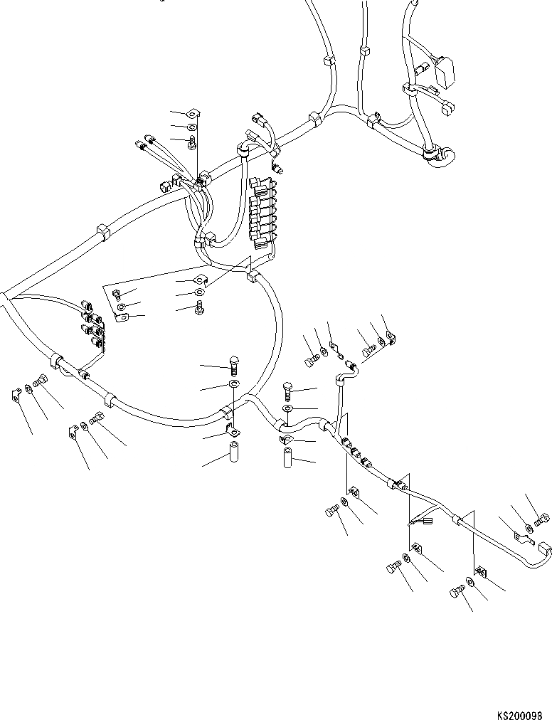 Схема запчастей Komatsu PC240NLC-8K - ЭЛЕКТРОПРОВОДКА (ОСНОВН. Э/ПРОВОДКА) (КРЕПЛЕНИЕ) (/) E ЭЛЕКТРИКА
