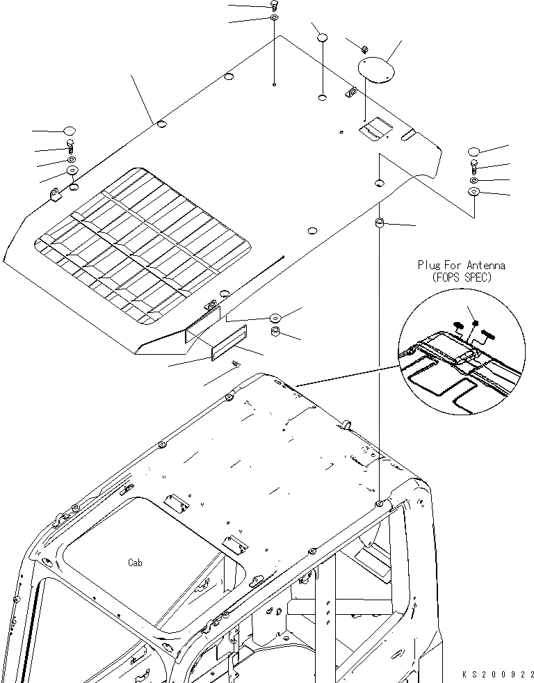 Схема запчастей Komatsu PC240NLC-8K - ВЕРХНЯЯ ЗАЩИТА K OPERATORґS ОБСТАНОВКА И СИСТЕМА УПРАВЛЕНИЯ