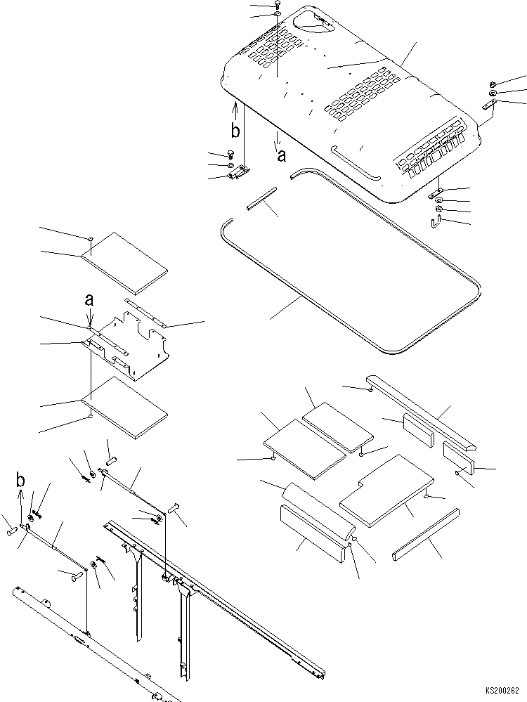 Схема запчастей Komatsu PC240NLC-8K - КАПОТ M ЧАСТИ КОРПУСА