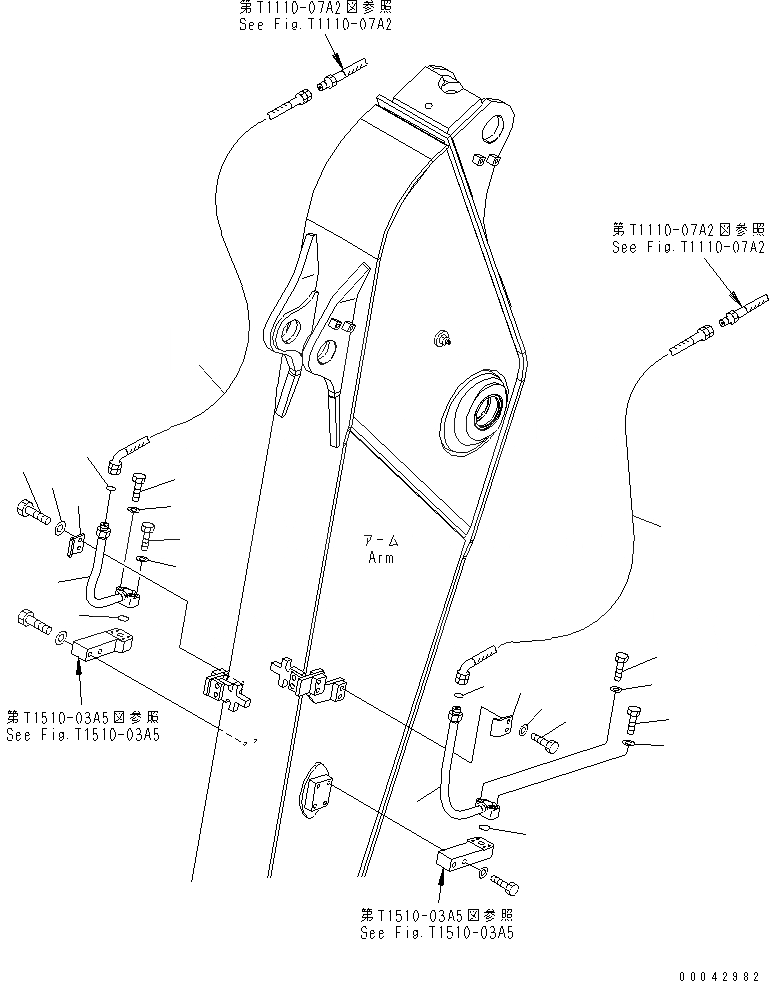 Схема запчастей Komatsu PC240NLC-8K - -НАВЕСНОЕ ОБОРУД-Е (/) (ДЛЯ .M РУКОЯТЬ) T РАБОЧЕЕ ОБОРУДОВАНИЕ