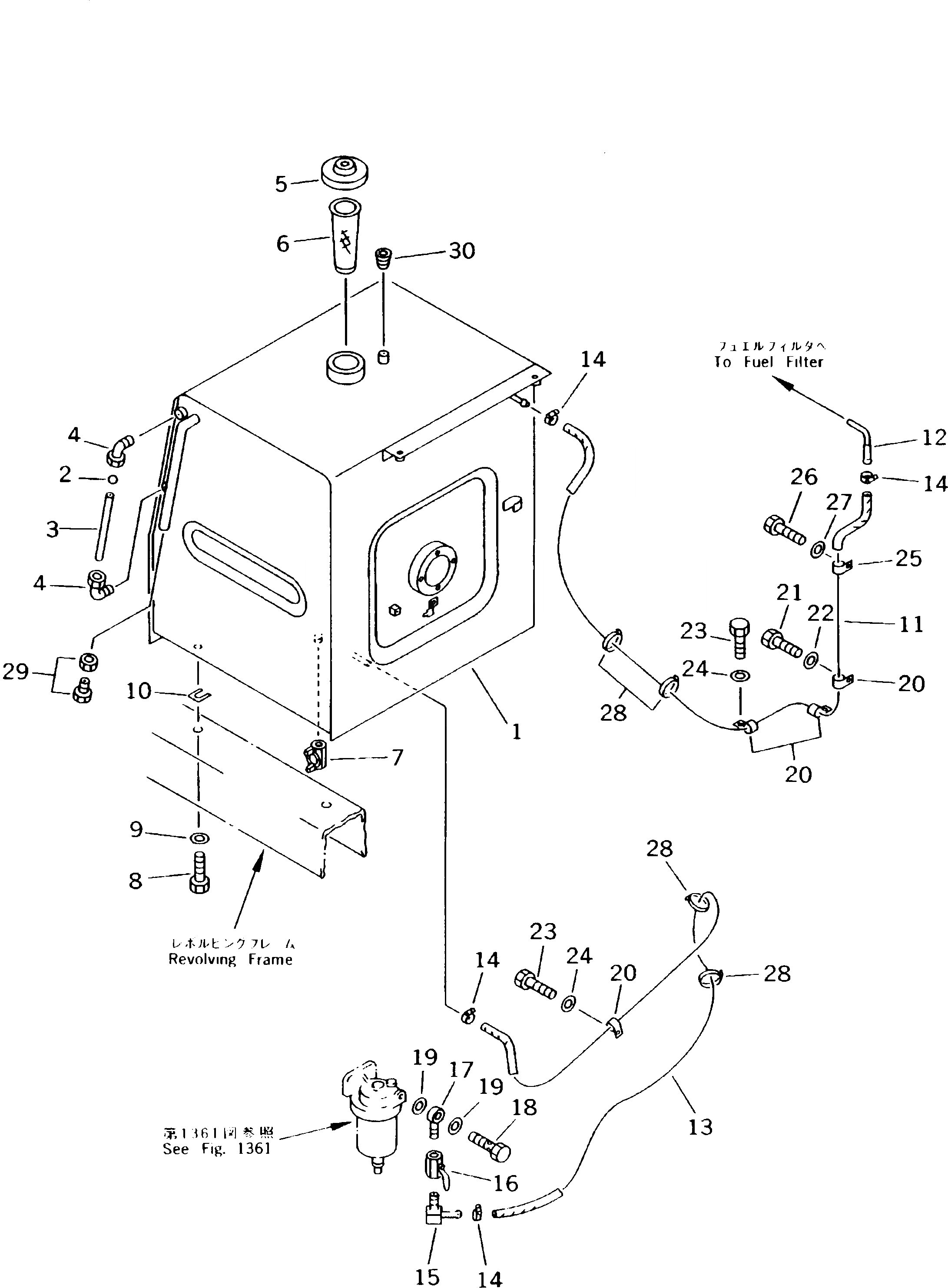 Схема запчастей Komatsu PC240NLC-5K - ТОПЛ. БАК И ТОПЛИВОПРОВОД(№K-K7) КОМПОНЕНТЫ ДВИГАТЕЛЯ И ЭЛЕКТРИКА