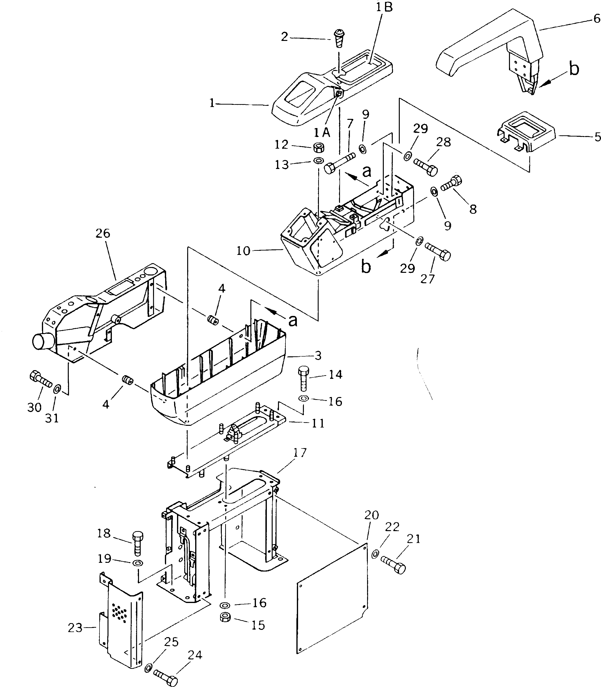 Схема запчастей Komatsu PC240NLC-5K - ПРАВ. СТОЙКА И РЫЧАГ (ПЕРЕДН. ) СИСТЕМА УПРАВЛЕНИЯ И ОСНОВНАЯ РАМА