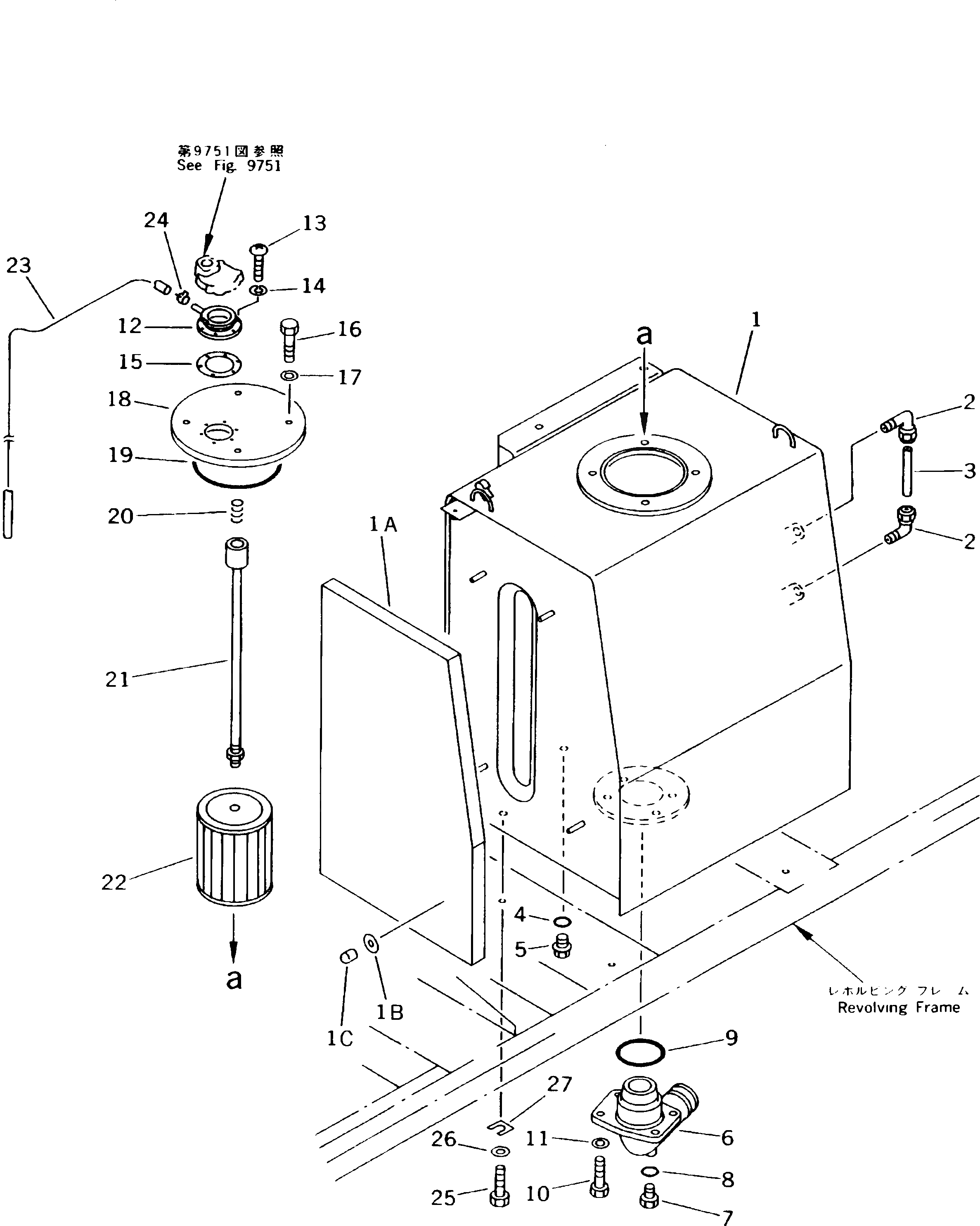 Схема запчастей Komatsu PC240NLC-5K - ГИДР. БАК.(№K-) УПРАВЛ-Е РАБОЧИМ ОБОРУДОВАНИЕМ
