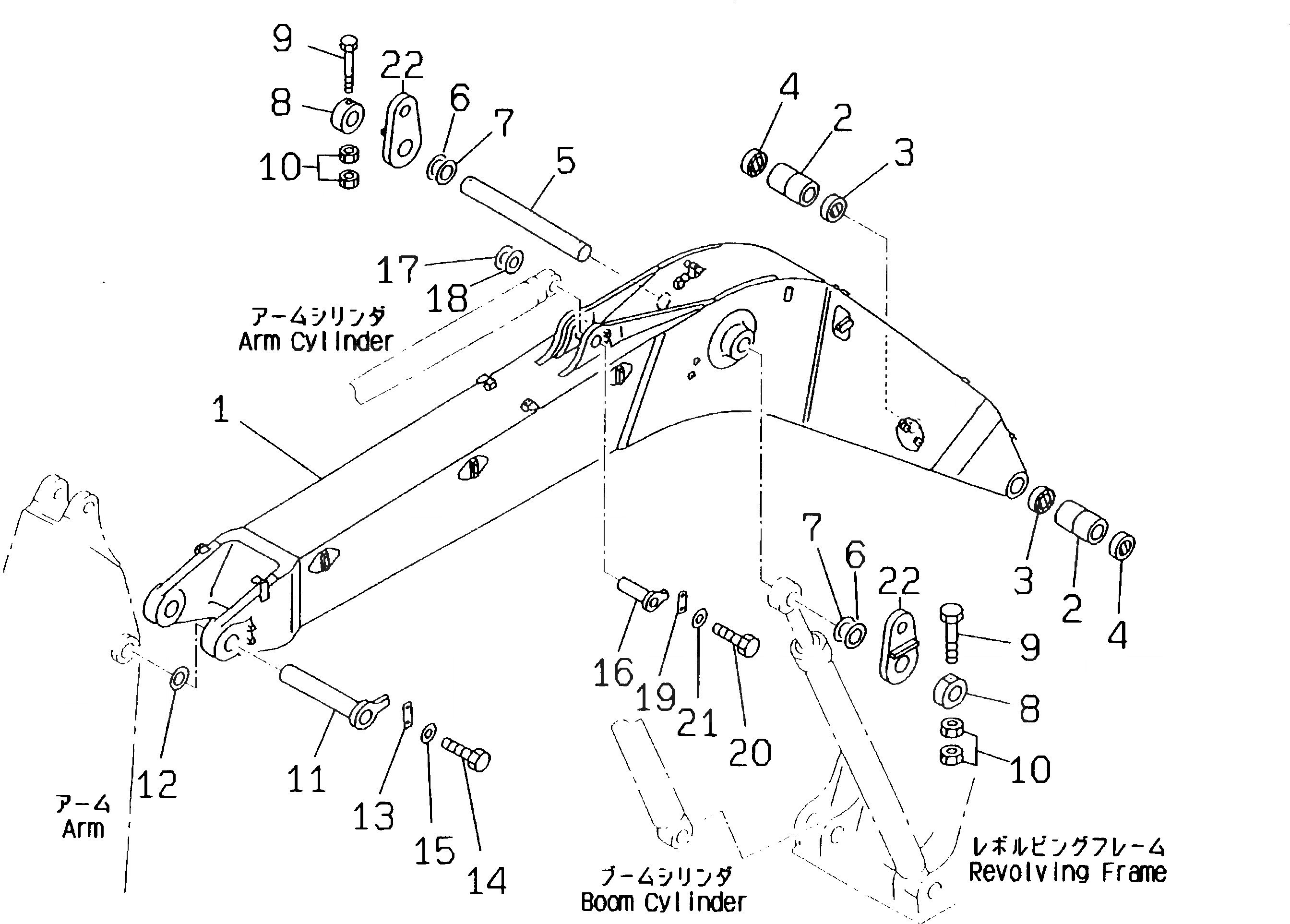 Схема запчастей Komatsu PC240NLC-5K - СТРЕЛА (С ДОПОЛН. ГИДРОЛИНИЕЙ) (ТРЕБ-Я ПО БЕЗОПАСНОСТИ ЕС)(№K7-) РАБОЧЕЕ ОБОРУДОВАНИЕ (ЭКСКАВАТ.)