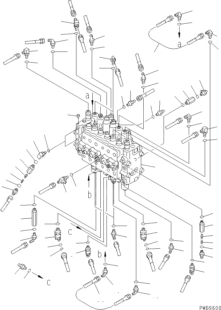 Схема запчастей Komatsu PC250-6 - ОСНОВН. КЛАПАН (КЛАПАН)(№-) ГИДРАВЛИКА