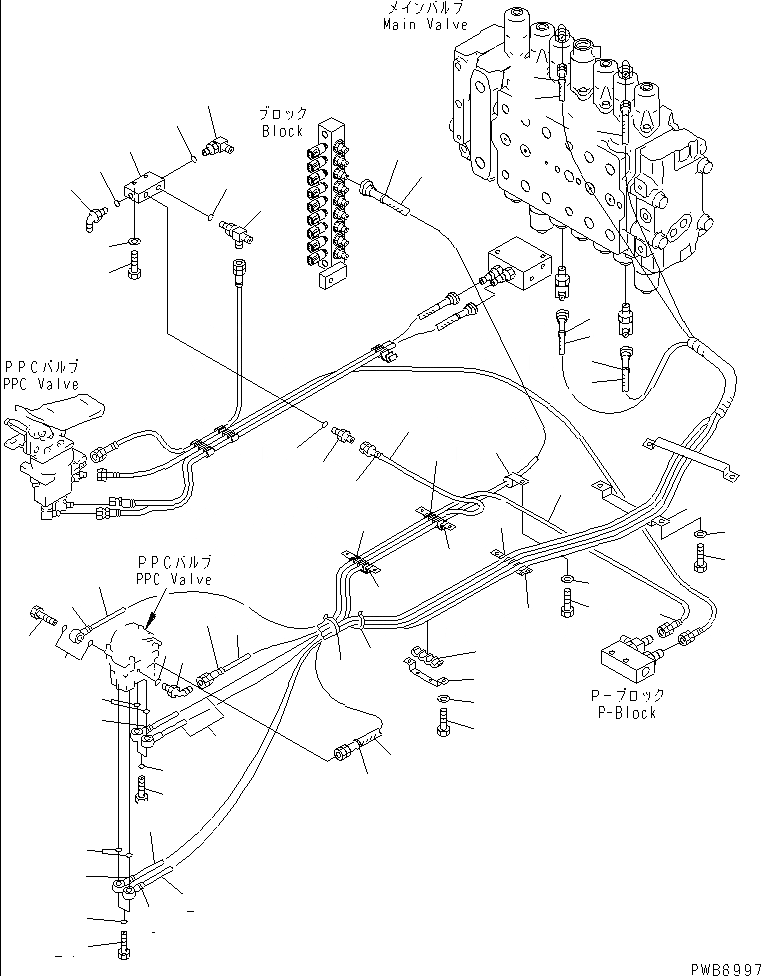 Схема запчастей Komatsu PC250-6 - ОСНОВН. КОНСТРУКЦИЯ (PPC ЛИНИЯ ХОДА) ( АКТУАТОР)(№-) КАБИНА ОПЕРАТОРА И СИСТЕМА УПРАВЛЕНИЯ