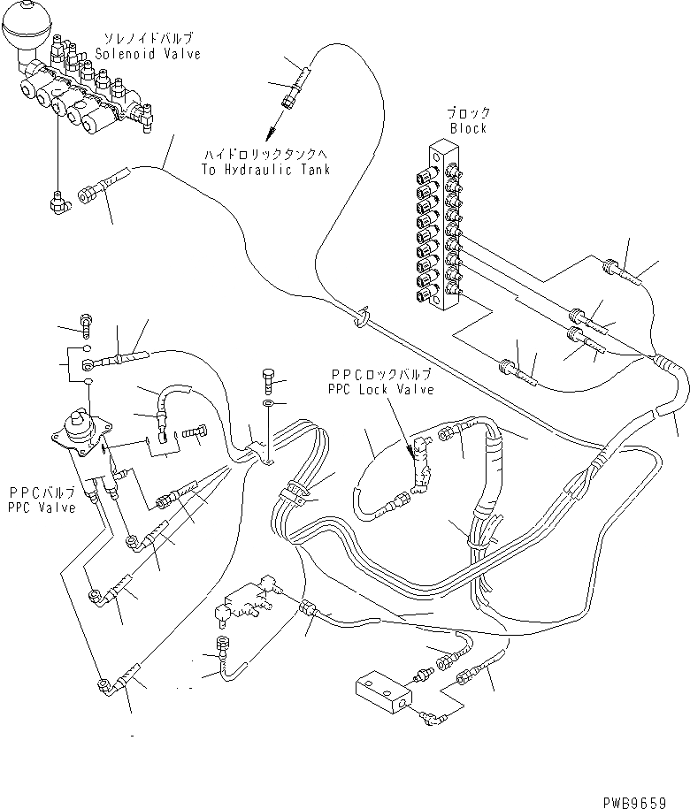 Схема запчастей Komatsu PC250-6 - ОСНОВН. КОНСТРУКЦИЯ (РАБОЧАЯ ЛИНИЯ PPC) (ПАТРУБКИ ПРАВОЙ СТОЙКИ)(№-) КАБИНА ОПЕРАТОРА И СИСТЕМА УПРАВЛЕНИЯ