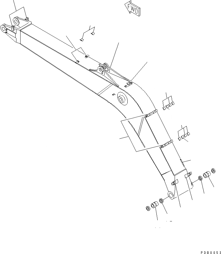 Схема запчастей Komatsu PC250-6 - СТРЕЛА (УСИЛ.) РАБОЧЕЕ ОБОРУДОВАНИЕ