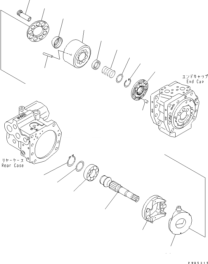Схема запчастей Komatsu PC250-6 - ОСНОВН. НАСОС (/) ОСНОВН. КОМПОНЕНТЫ И РЕМКОМПЛЕКТЫ