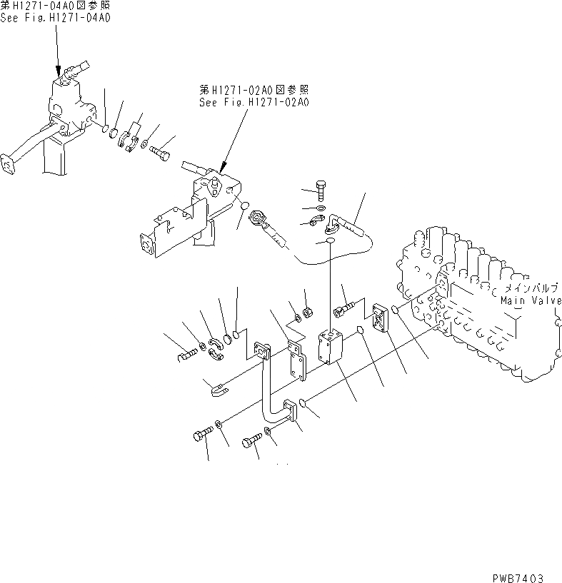 Схема запчастей Komatsu PC250HD-6Z - НАВЕСНОЕ ОБОРУД-Е ( АКТУАТОР) (КЛАПАН) ГИДРАВЛИКА