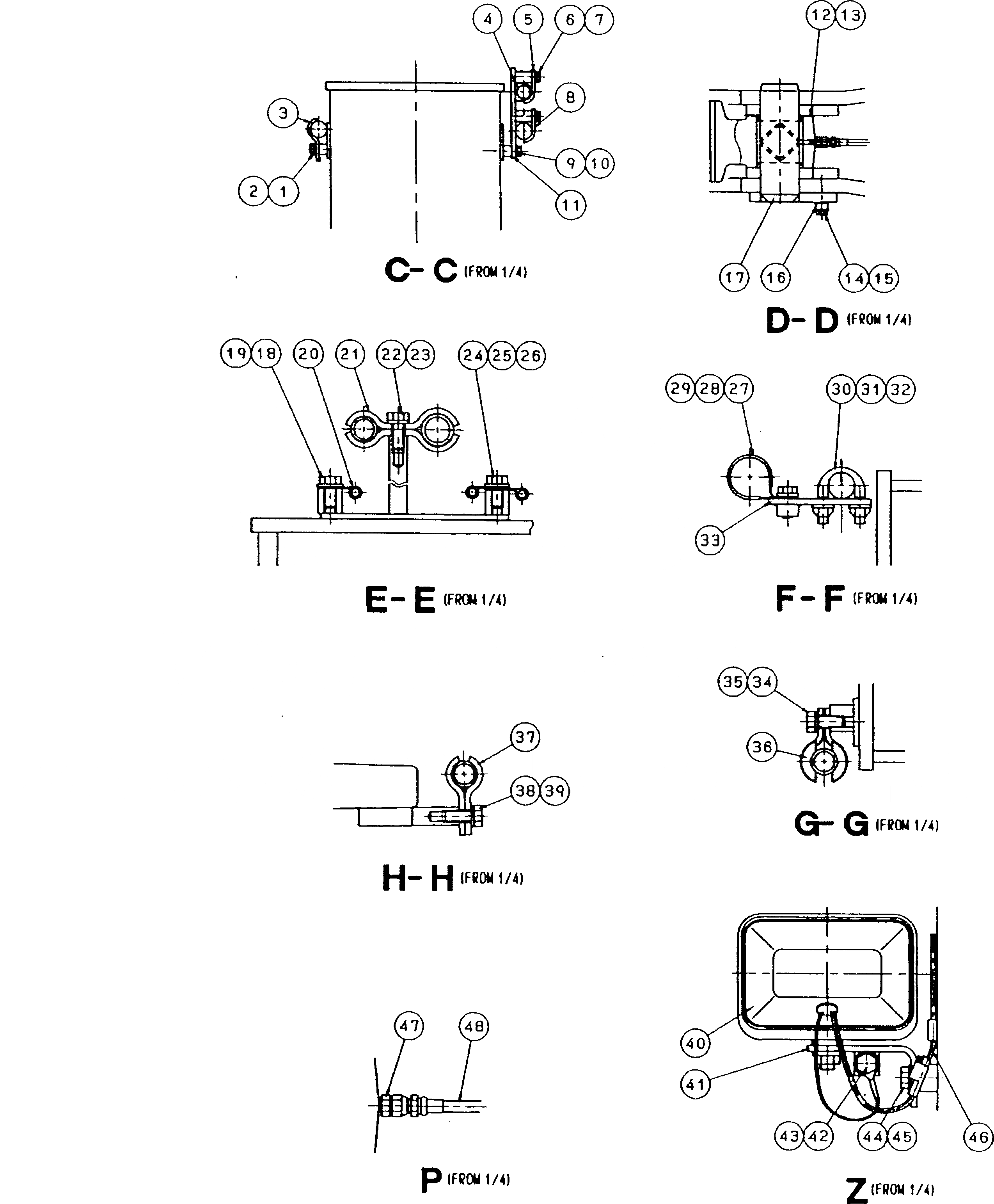 Схема запчастей Komatsu PC250HD-6Z - СТРЕЛА (/) РАБОЧЕЕ ОБОРУДОВАНИЕ