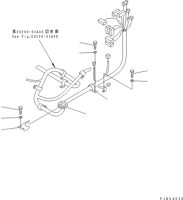 Схема запчастей Komatsu PC250LC-6 - ЭЛЕКТРОПРОВОДКА (КРЕПЛЕНИЕ) ЭЛЕКТРИКА