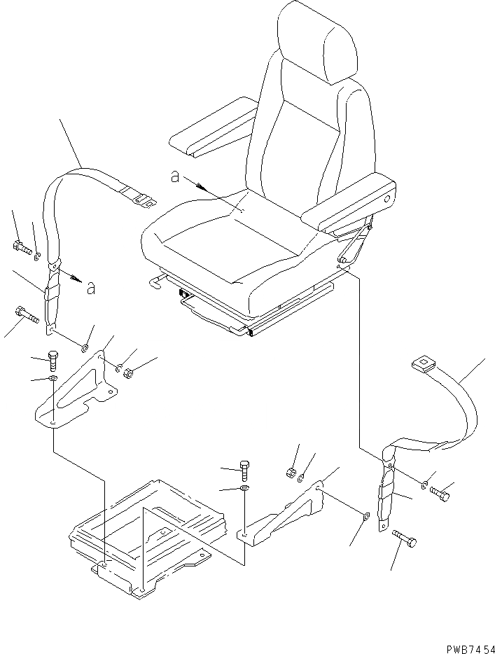 Схема запчастей Komatsu PC250LC-6 - РЕМЕНЬ БЕЗОПАСНОСТИ (С ВОЗД. ПОДВЕСКОЙ) (MM ШИР.) КАБИНА ОПЕРАТОРА И СИСТЕМА УПРАВЛЕНИЯ