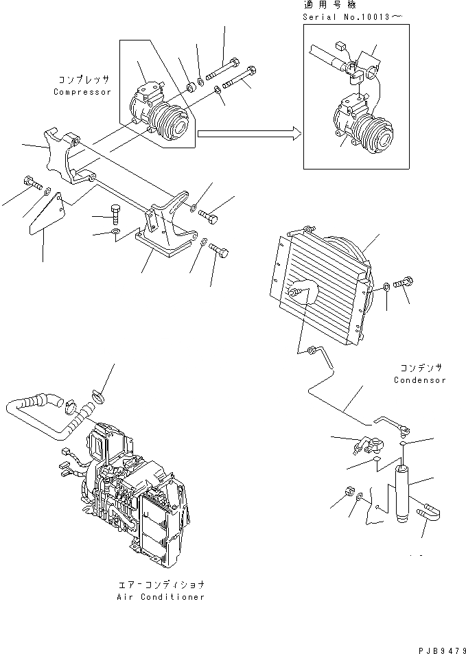 Схема запчастей Komatsu PC250LC-6 - КОНДИЦ. ВОЗДУХА (БЛОК) КАБИНА ОПЕРАТОРА И СИСТЕМА УПРАВЛЕНИЯ