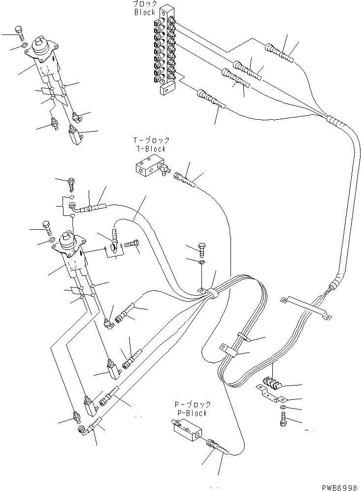 Схема запчастей Komatsu PC250LC-6 - ОСНОВН. КОНСТРУКЦИЯ (РАБОЧАЯ ЛИНИЯ PPC) (КЛАПАН PPCAND ПАТРУБКИ ЛЕВОЙ СТОЙКИ)(№-) КАБИНА ОПЕРАТОРА И СИСТЕМА УПРАВЛЕНИЯ