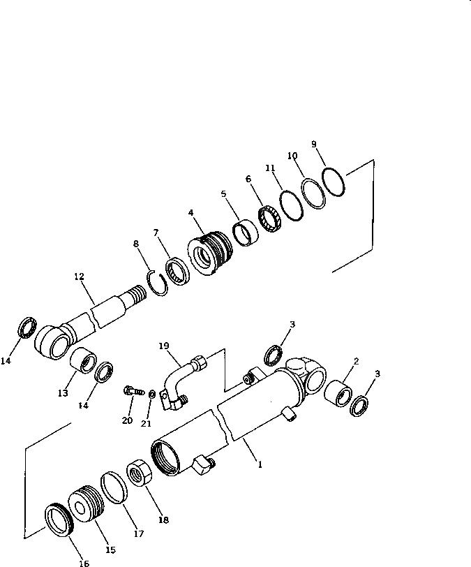 Схема запчастей Komatsu PC25R-1 - ЦИЛИНДР РУКОЯТИ РАБОЧЕЕ ОБОРУДОВАНИЕ