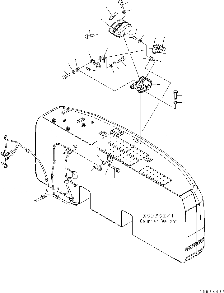 Схема запчастей Komatsu PC270-8 - ЗАДН. VIEW МОНИТОРING СИСТЕМА ( CAMERA)(№-) ЭЛЕКТРИКА