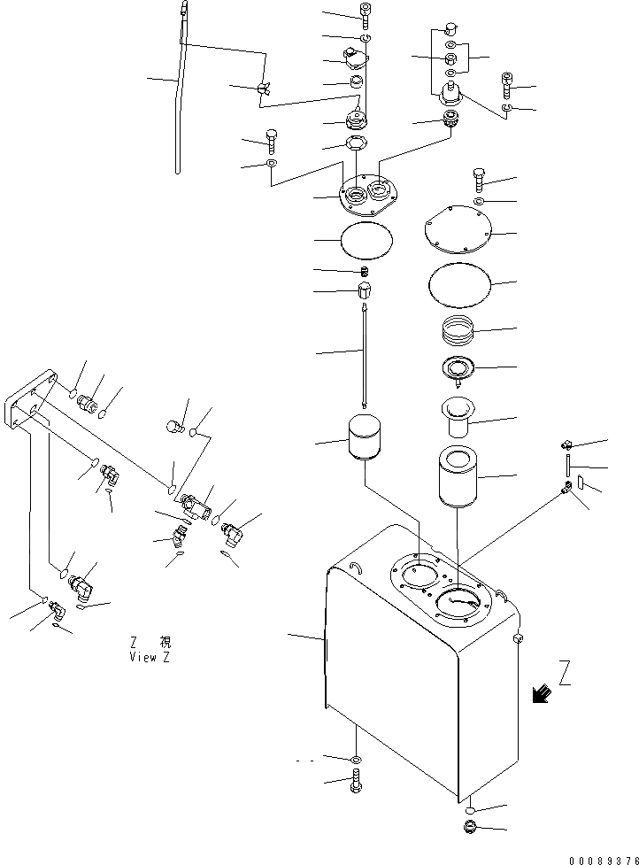 Схема запчастей Komatsu PC270-8 - ГИДРАВЛ МАСЛ. БАК (С КЛАПАН ПЕРЕГРУЗКИ СТРЕЛЫ)(№-) ГИДРАВЛИКА