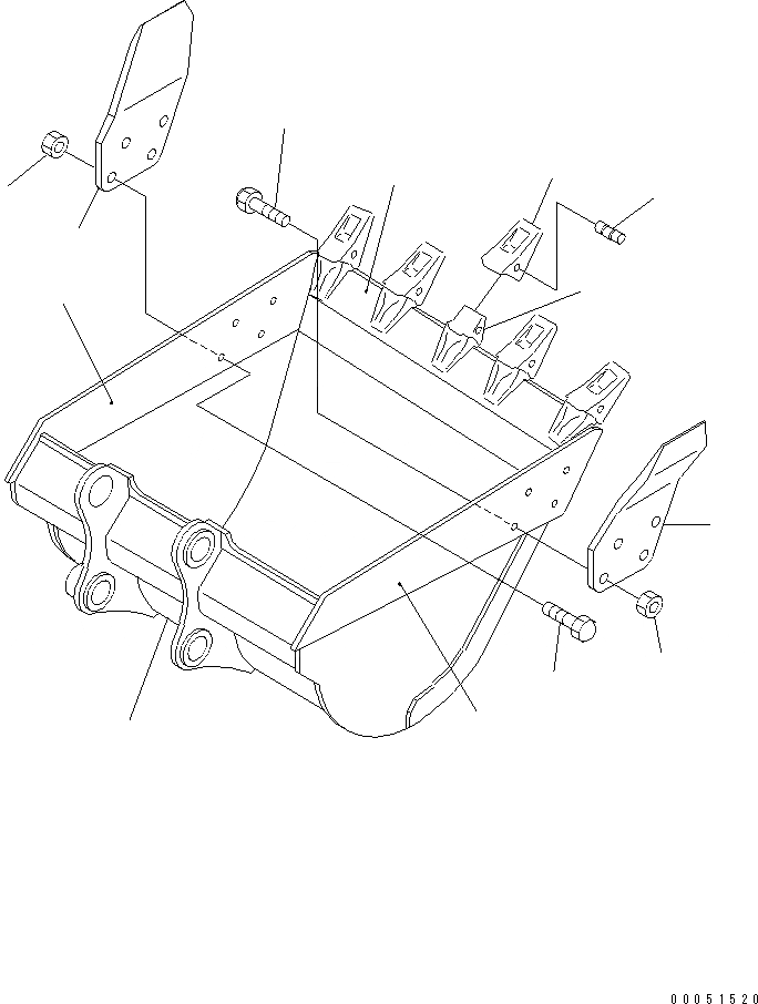 Схема запчастей Komatsu PC270-8 - КОВШ¤ .M¤ MM (ГОРИЗОНТАЛЬН. ПАЛЕЦ)(№-) РАБОЧЕЕ ОБОРУДОВАНИЕ