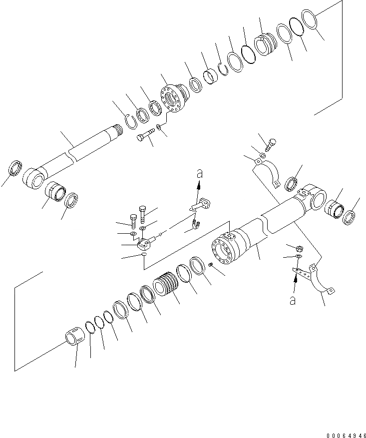 Схема запчастей Komatsu PC270-8 - ЦИЛИНДР СТРЕЛЫ(ЛЕВ.) (ДЛЯ КЛАПАНА ПЕРЕГРУЗКИ) ( ЧАС. СИСТ. СМАЗКИ)(№-) ОСНОВН. КОМПОНЕНТЫ И РЕМКОМПЛЕКТЫ