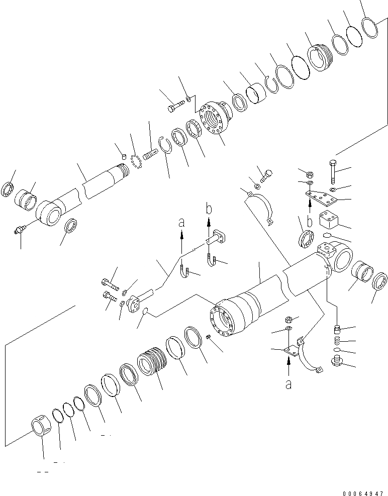 Схема запчастей Komatsu PC270-8 - ЦИЛИНДР РУКОЯТИ(СИСТЕМА СМАЗКИ 100 ЧАС.) (ДЛЯ КЛАПАНА ПЕРЕГРУЗКИ)(№-) ОСНОВН. КОМПОНЕНТЫ И РЕМКОМПЛЕКТЫ