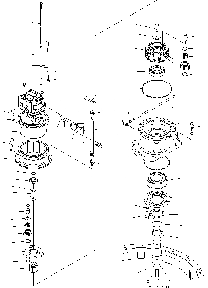 Схема запчастей Komatsu PC270-7 - МЕХАНИЗМ ПОВОРОТА(№-) ПОВОРОТН. КРУГ И КОМПОНЕНТЫ