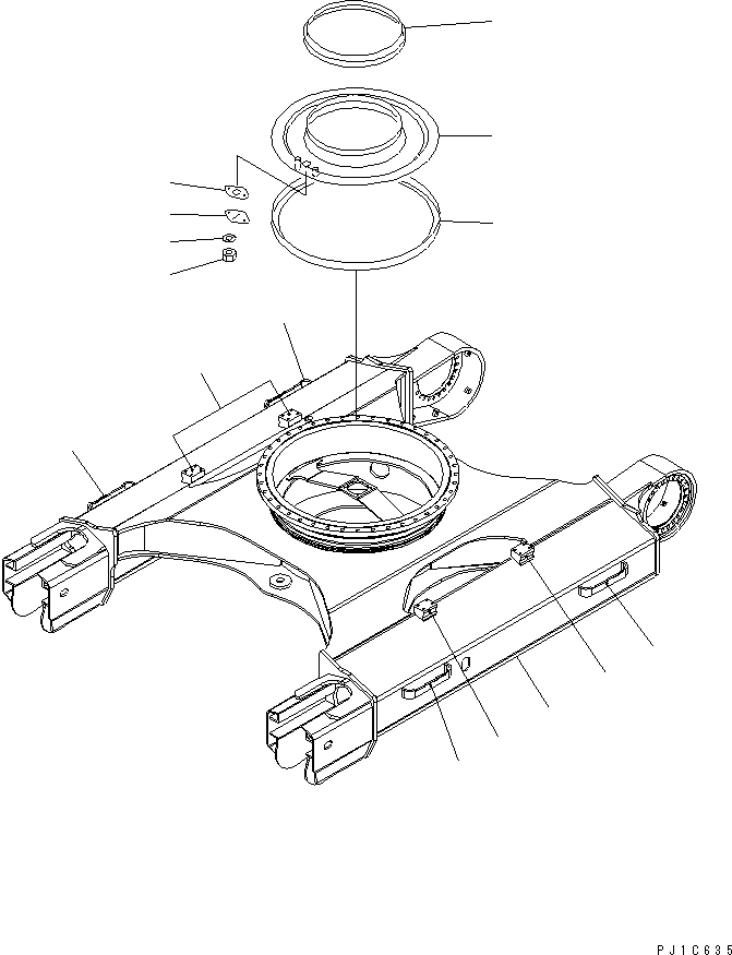 Схема запчастей Komatsu PC270-7 - ГУСЕНИЧНАЯ РАМА ХОДОВАЯ