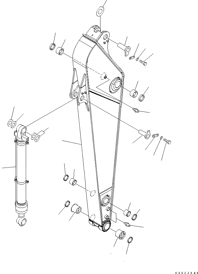 Схема запчастей Komatsu PC270-7 - РУКОЯТЬ (.M) (УСИЛ.) (СИСТЕМА СМАЗКИ 100 ЧАС.)(№-) РАБОЧЕЕ ОБОРУДОВАНИЕ