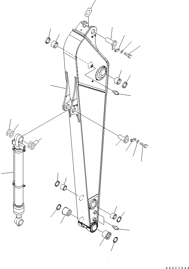 Схема запчастей Komatsu PC270-7 - РУКОЯТЬ (.M) (УСИЛ.) (СИСТЕМА СМАЗКИ 100 ЧАС.)(№-) РАБОЧЕЕ ОБОРУДОВАНИЕ