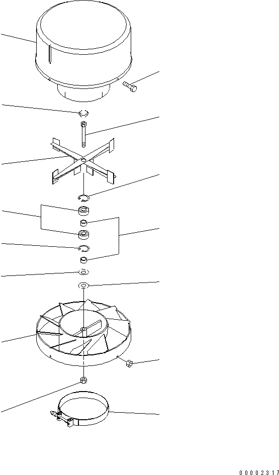 Схема запчастей Komatsu PC270-7 - ПРЕФИЛЬТР (ВНУТР. ЭЛЕМЕНТЫ) ОСНОВН. КОМПОНЕНТЫ И РЕМКОМПЛЕКТЫ