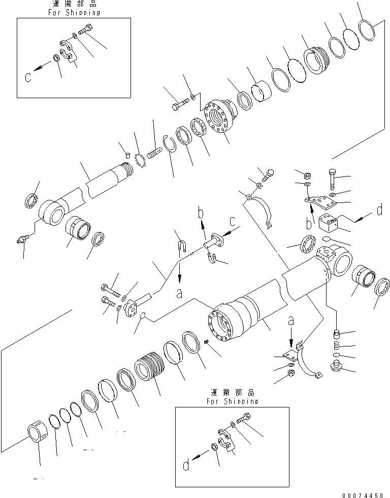 Схема запчастей Komatsu PC270-7 - ЦИЛИНДР РУКОЯТИ( ЧАС. СИСТЕМА СМАЗКИ)(№-) ОСНОВН. КОМПОНЕНТЫ И РЕМКОМПЛЕКТЫ