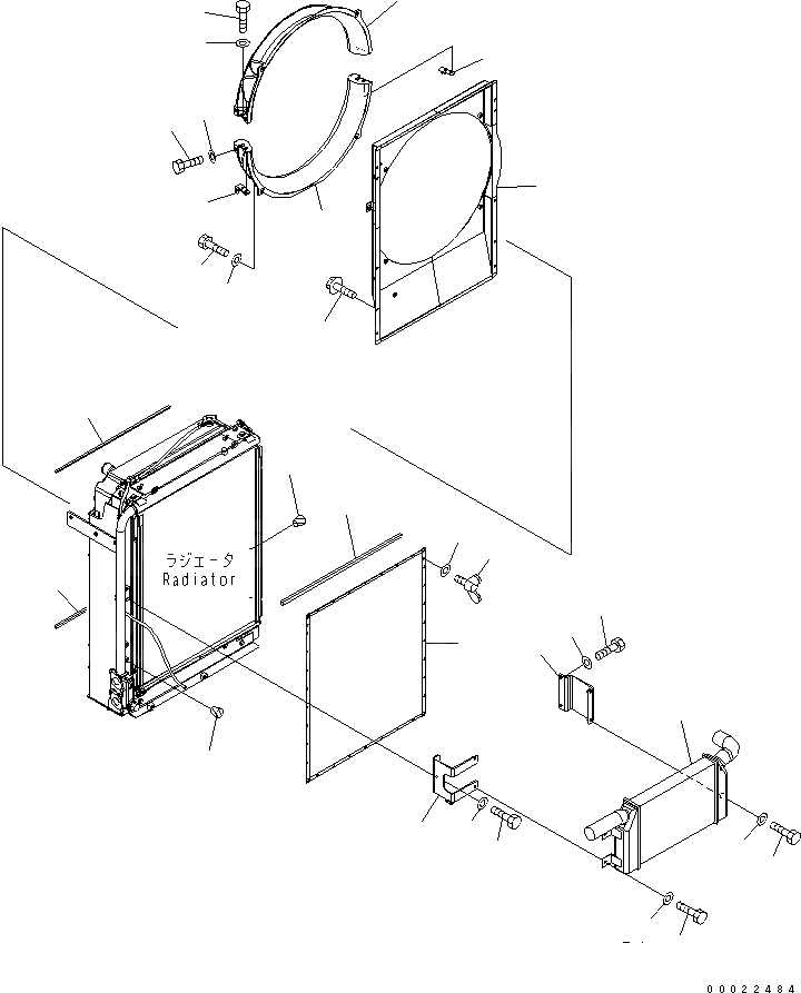 Схема запчастей Komatsu PC270-7-AG - ОХЛАЖД-Е (ПОСЛЕОХЛАДИТЕЛЬ) СИСТЕМА ОХЛАЖДЕНИЯ