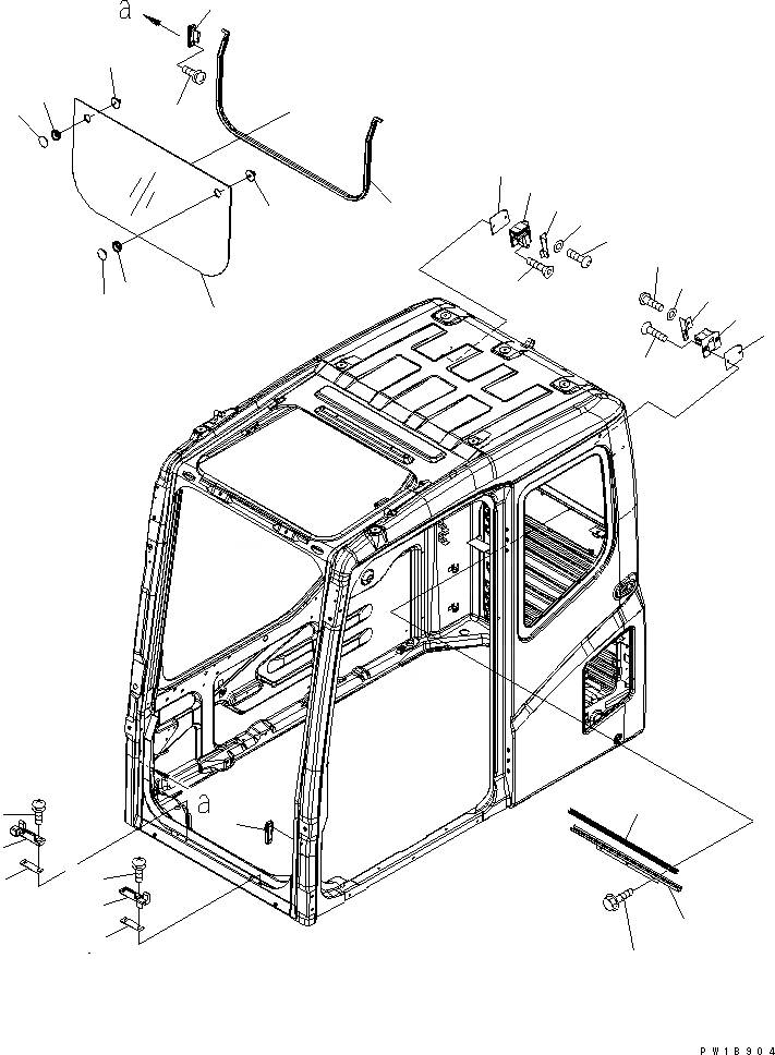 Схема запчастей Komatsu PC270-7-AG - КАБИНА (ПЕРЕДН. НИЖН. ОКНА)(№-) КАБИНА ОПЕРАТОРА И СИСТЕМА УПРАВЛЕНИЯ