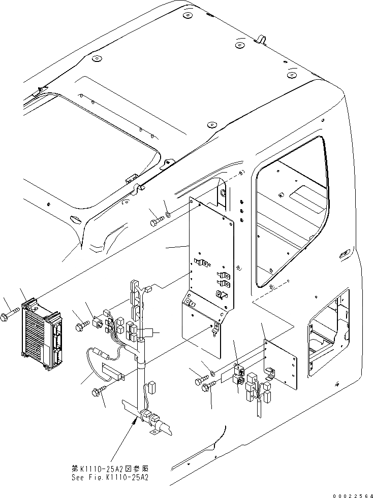 Схема запчастей Komatsu PC270-7-AG - ОСНОВН. КОНСТРУКЦИЯ (КАБИНА) (ПАНЕЛЬ)(№-) КАБИНА ОПЕРАТОРА И СИСТЕМА УПРАВЛЕНИЯ