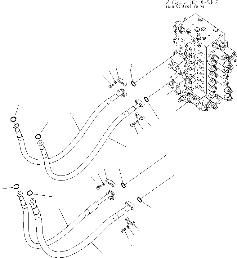 Схема запчастей Komatsu PC270-8 - ГИДРОЛИНИЯ РУКОЯТИ И КОВША(С РУКОЯТЬ HOLDING КЛАПАН) ГИДРАВЛИКА