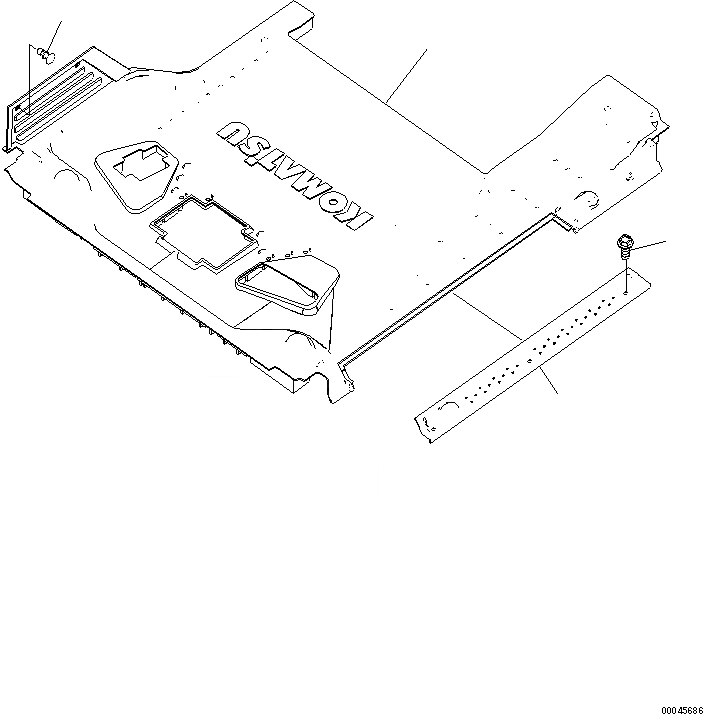 Схема запчастей Komatsu PC270-8 - ПОКРЫТИЕ ПОЛА(-АКТУАТОР КОНТУР)(№-) КАБИНА ОПЕРАТОРА И СИСТЕМА УПРАВЛЕНИЯ