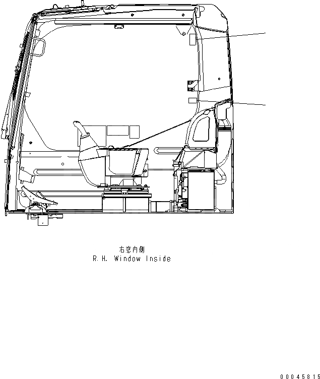 Схема запчастей Komatsu PC270-8 - ПРЕДУПРЕЖДАЮЩ. МАРКИРОВКА (КАБИНА WINDЗАЩИТН. БЛОКИР. OPERATION) (АНГЛ.) МАРКИРОВКА